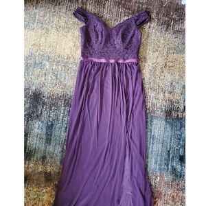 David's Bridal Off-the-Shoulder Lace Dress Plum size 8 | Brand New | Prom  Dress